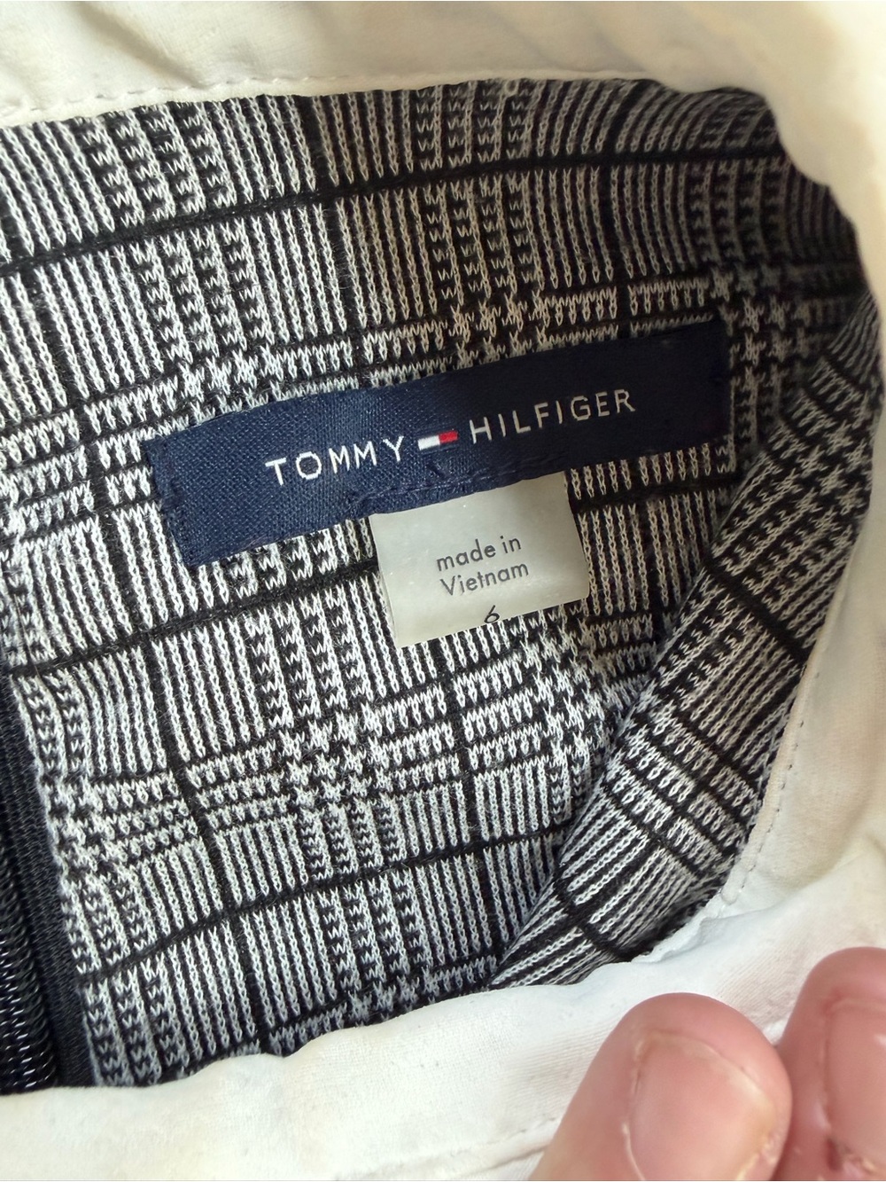 Tommy Hilfiger Gray Plaid Midi Dress with White Collar - Picture 3 of 3